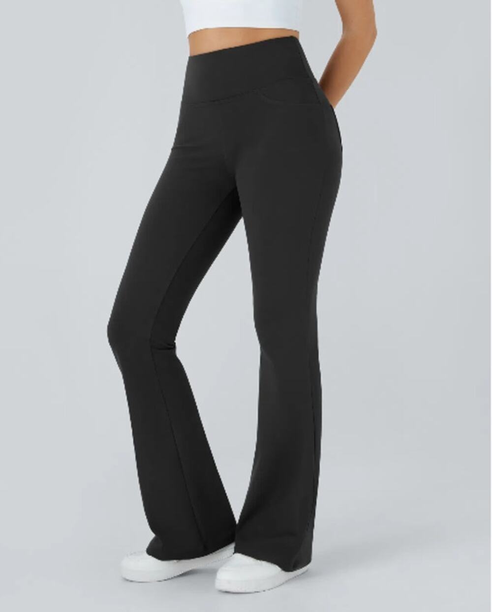 Halara NWT DayStretch High Waisted Pocket Flare Yoga Pants Black Sz XL Casual
